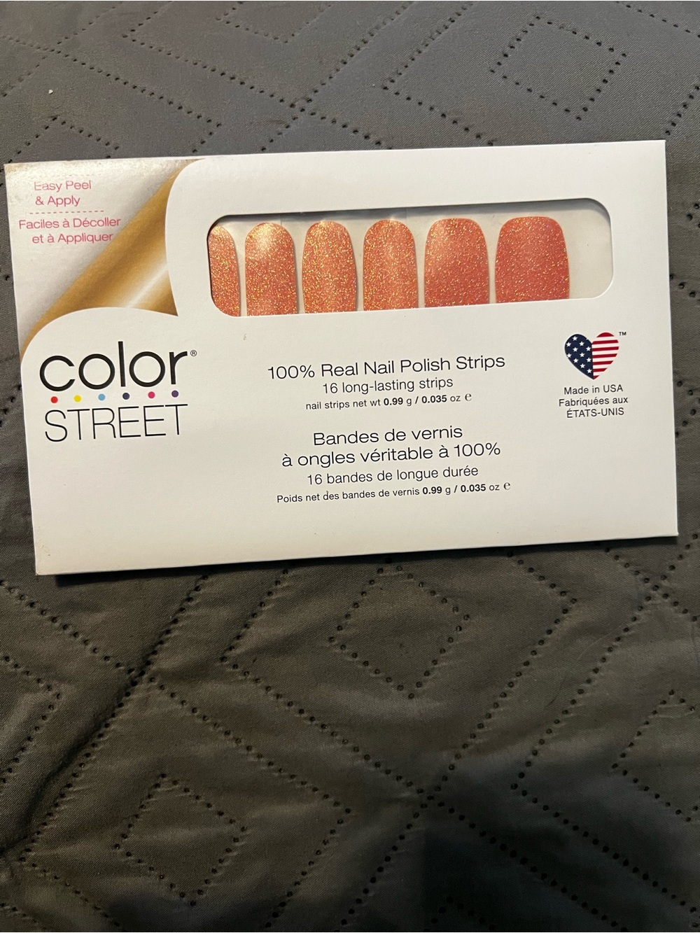 Color Street Nail Polish Strips - Cape Coral (Glitter) 🍑✨